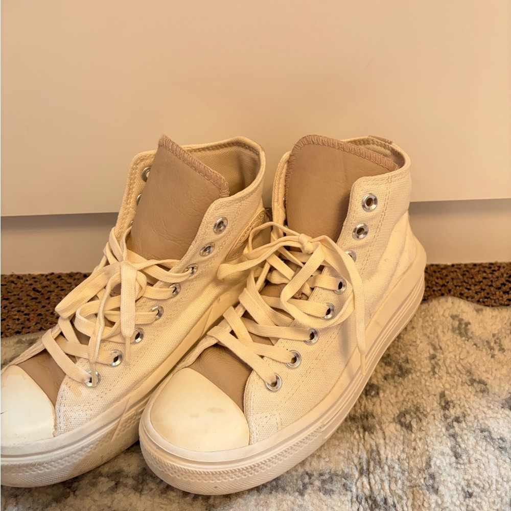 Converse Cream Canvas Sneakers